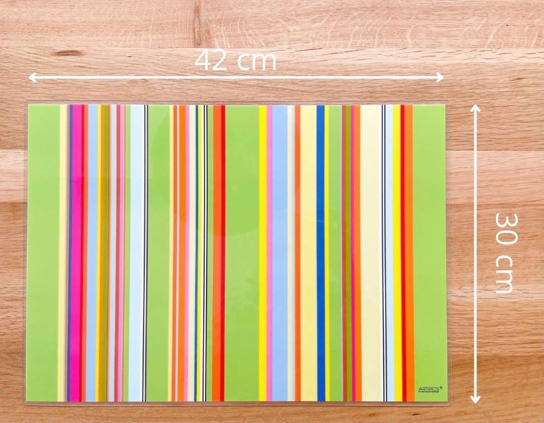 4 Tischsets Platzsets abwaschbar Stripes sortiert von ARTIPICS - Kunststoff 42x30 cm